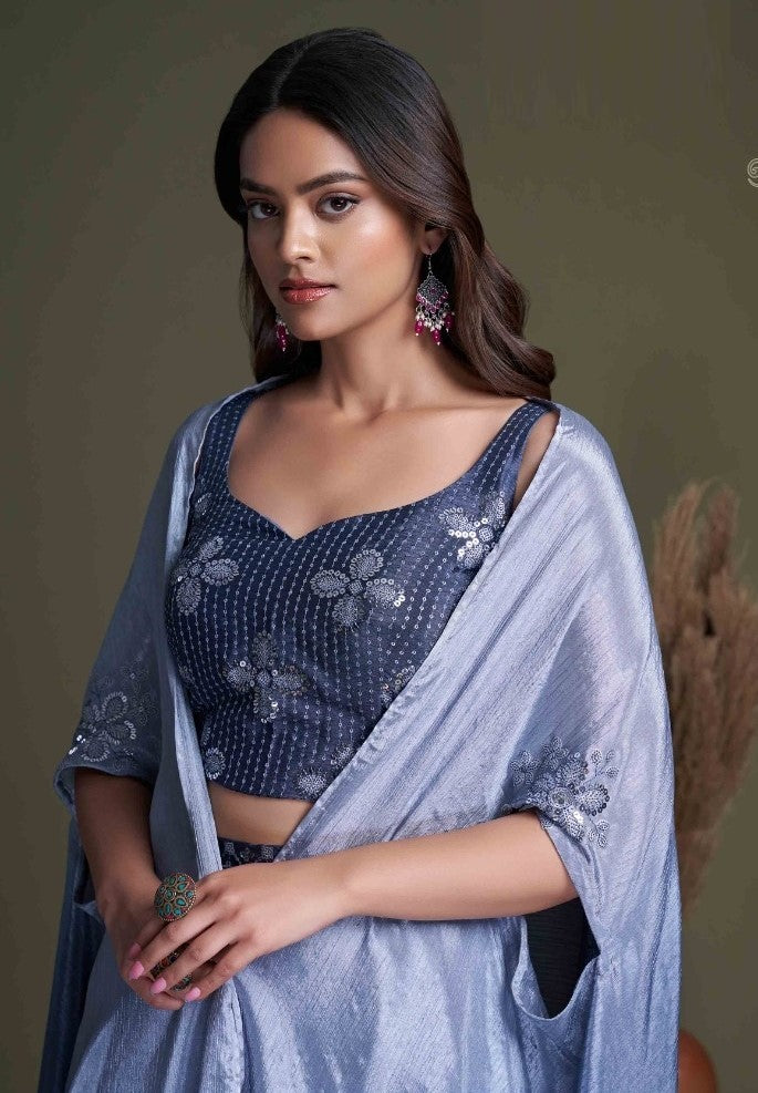 Navy Blue Classy Indo Western With Stylish Koti